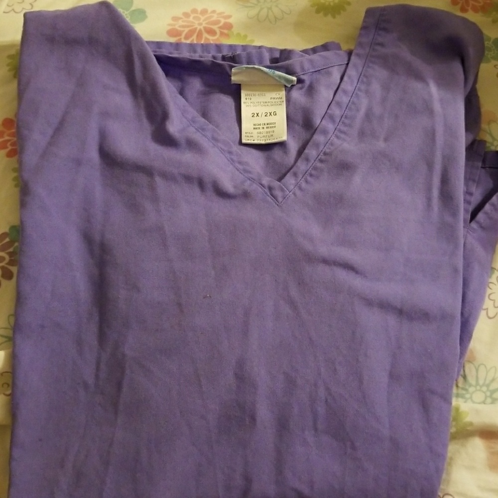 Lavender/purple scrub top